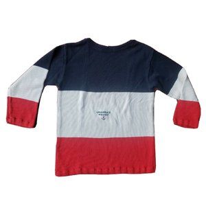 VTG GreenPeace Worldwide Red White Blue Knit Oversized Sweater Nautical Sailing